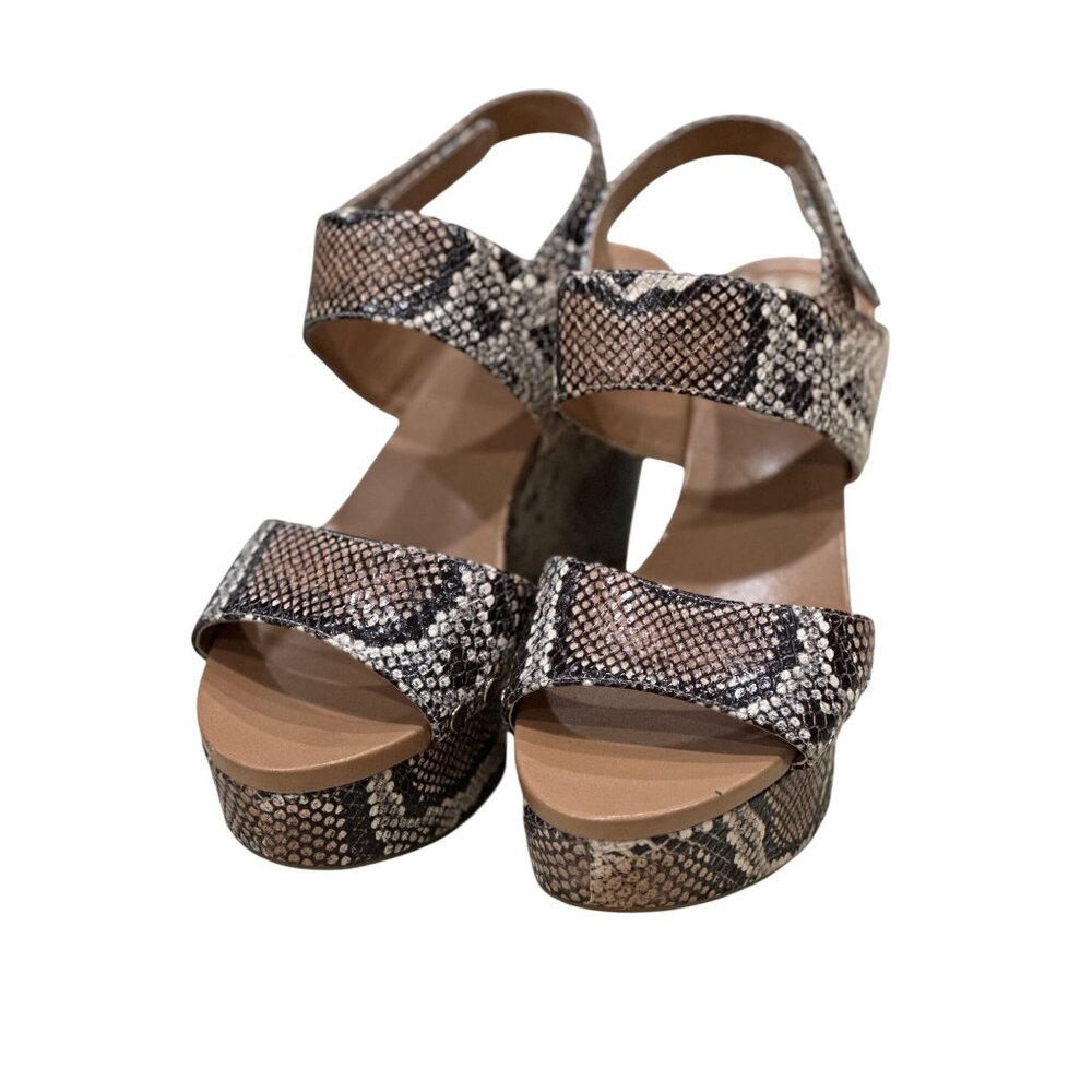 Womens Vince Camuto Snakeskin Velcro Wedge Sandals Size 8